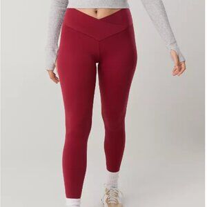 OFFLINE By Aerie High Waisted Crossover Legging in Cherry Tart Size S NWOT
